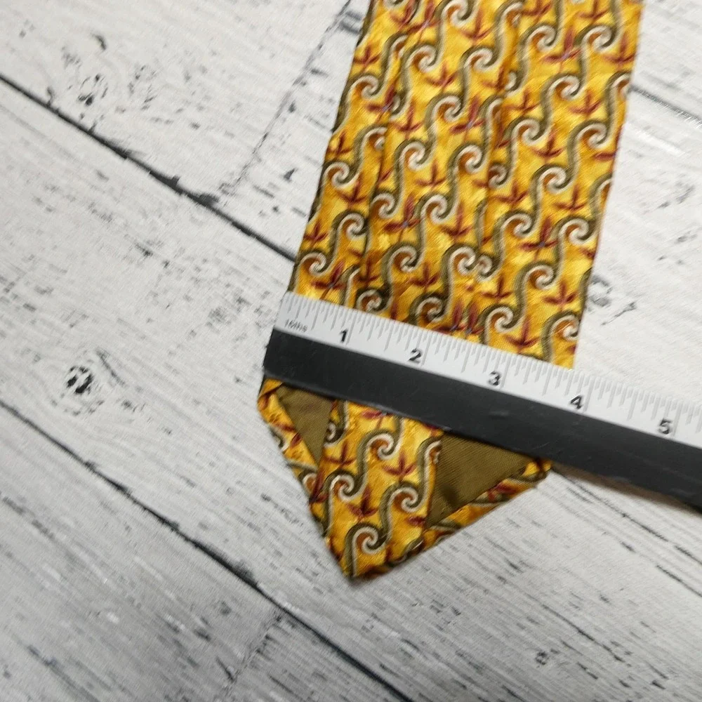 Robert Talbott Studio Tie Mens‎ One Size Yellow Paisley Silk Jacquard Necktie